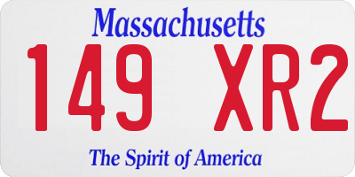 MA license plate 149XR2