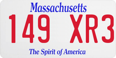 MA license plate 149XR3