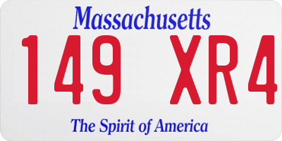 MA license plate 149XR4