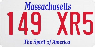 MA license plate 149XR5