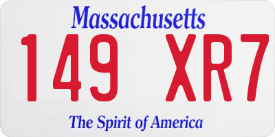 MA license plate 149XR7