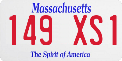 MA license plate 149XS1