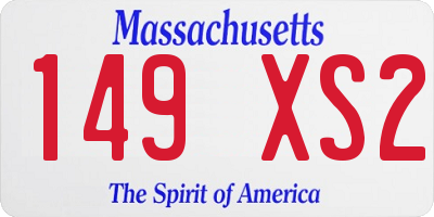 MA license plate 149XS2