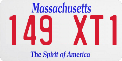 MA license plate 149XT1