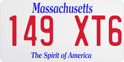 MA license plate 149XT6