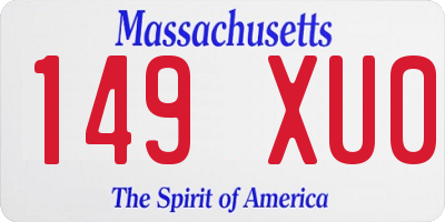 MA license plate 149XU0