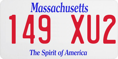 MA license plate 149XU2
