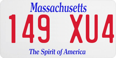MA license plate 149XU4