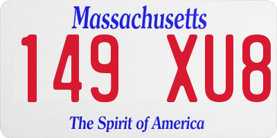 MA license plate 149XU8