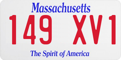MA license plate 149XV1