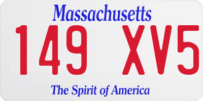 MA license plate 149XV5