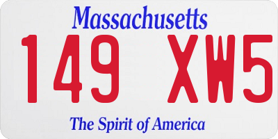 MA license plate 149XW5