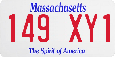 MA license plate 149XY1
