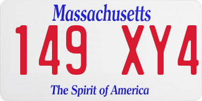 MA license plate 149XY4