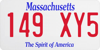 MA license plate 149XY5