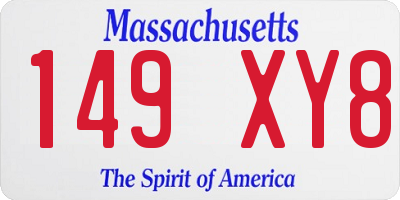 MA license plate 149XY8