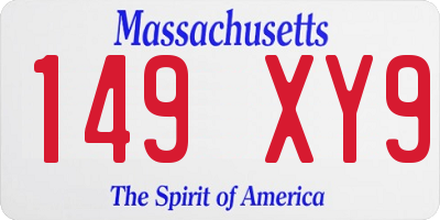 MA license plate 149XY9