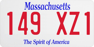 MA license plate 149XZ1