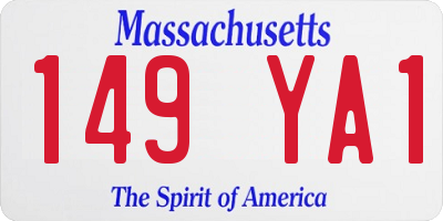 MA license plate 149YA1