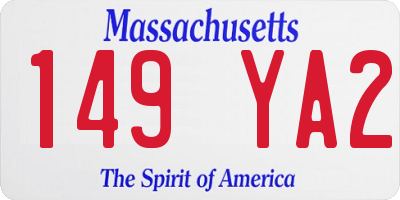 MA license plate 149YA2