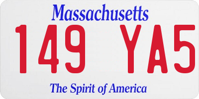 MA license plate 149YA5