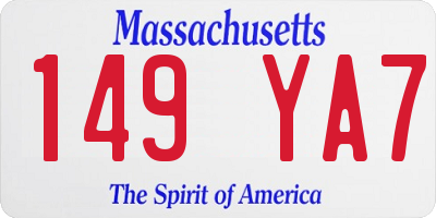MA license plate 149YA7
