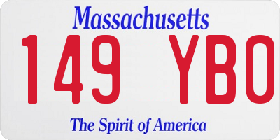 MA license plate 149YB0