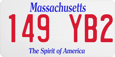 MA license plate 149YB2