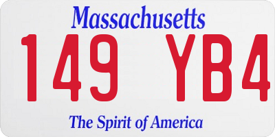 MA license plate 149YB4
