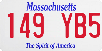 MA license plate 149YB5