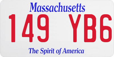 MA license plate 149YB6
