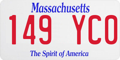 MA license plate 149YC0