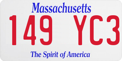 MA license plate 149YC3