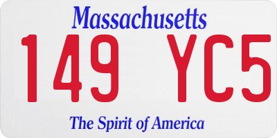 MA license plate 149YC5