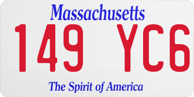 MA license plate 149YC6