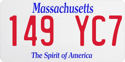 MA license plate 149YC7