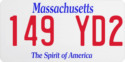 MA license plate 149YD2