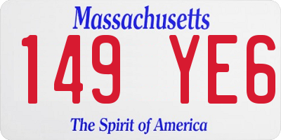 MA license plate 149YE6