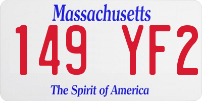 MA license plate 149YF2