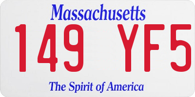 MA license plate 149YF5