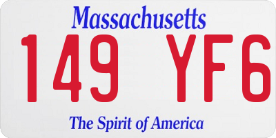 MA license plate 149YF6