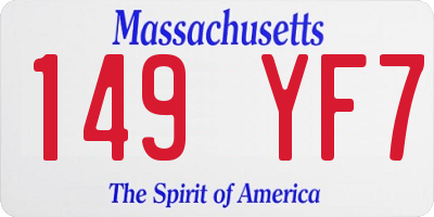MA license plate 149YF7
