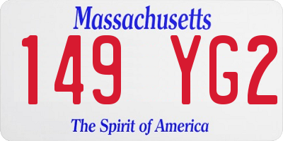 MA license plate 149YG2
