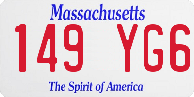 MA license plate 149YG6