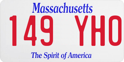 MA license plate 149YH0