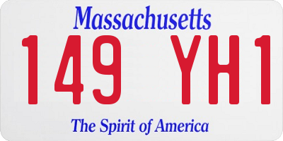 MA license plate 149YH1