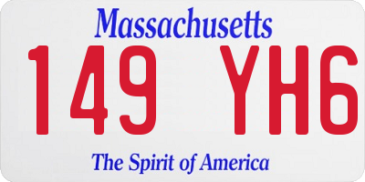 MA license plate 149YH6