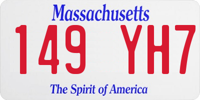 MA license plate 149YH7