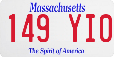 MA license plate 149YI0