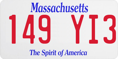 MA license plate 149YI3